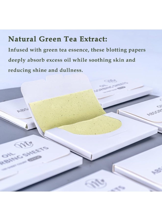 VIUAUAX Natural Face Oil Blotting Paper -Bamboo Charcoal 200 Counts, Easy Dispensing Oil Absorbing Sheets, Premium Handy Facial Blotting Papers - Face Skin Care or Beauty Make Up Must Have (White-Green Tea) - Image 4